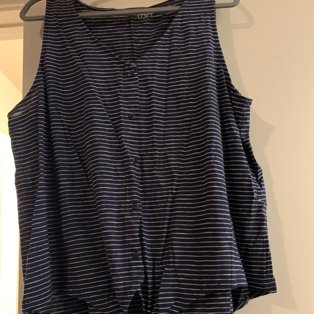 LOFT Tie front tank top size XL NWOT